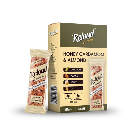 Reload Granola Bar Honey & Cardamom – Box (6 Bars)