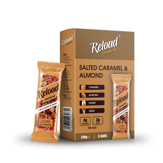 Reload Granola Bar Salted Caramel & Almond – Box (6 Bars)