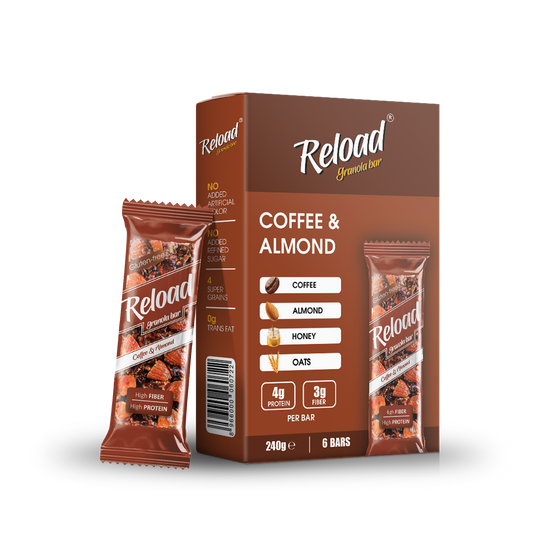 Reload Granola Bar Coffee & Almond – Box (6 Bars)